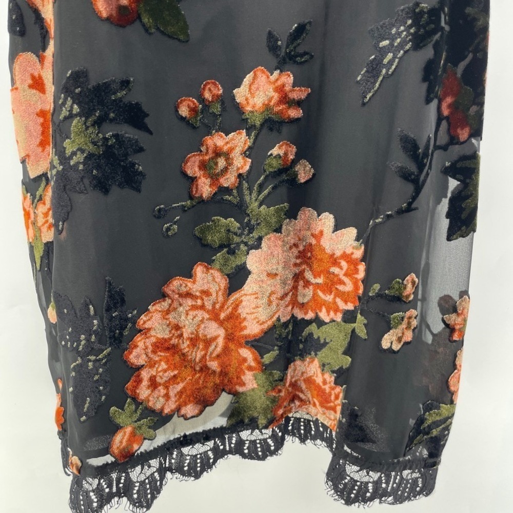 Xhilaration Y2K Floral Velvet Burnout Tank Top Size M Bloomcore Whimsigoth Fairy - Picture 6 of 10